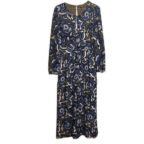 Express, Casual, Front/Back Keyhole, Long Sleeve jumpsuit, Multi, Size 6 - Picture 1 of 10